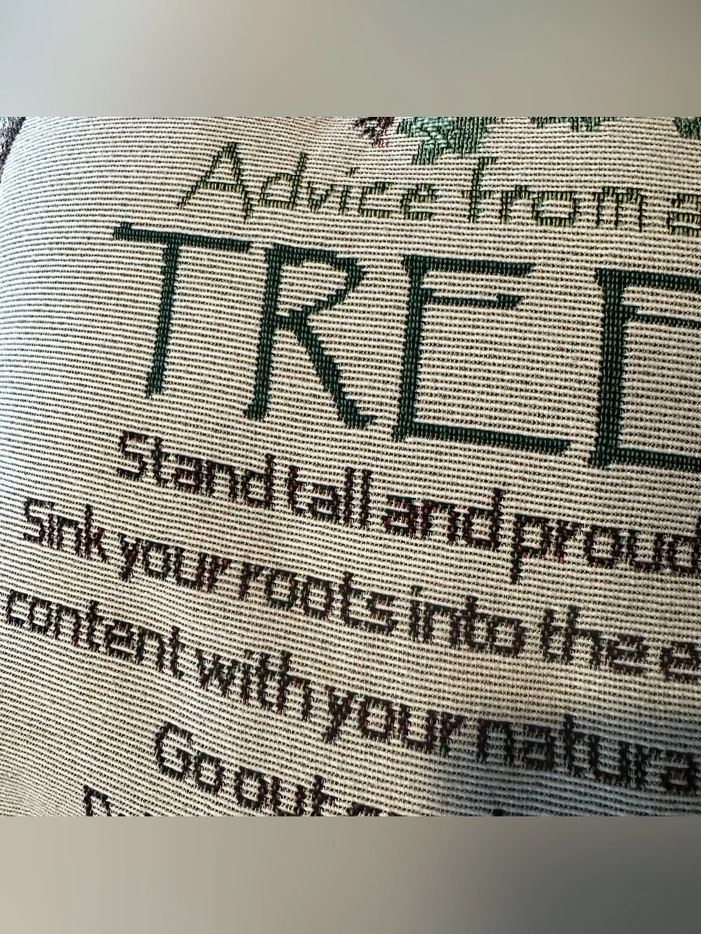 Advice From A Tree Poem Tapestry Pillow